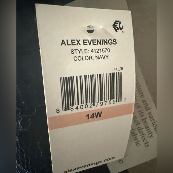 Alex Evenings Mother of the Bride/Groom Tea Length Dress 3D Rosettes Sz.14W~NWT